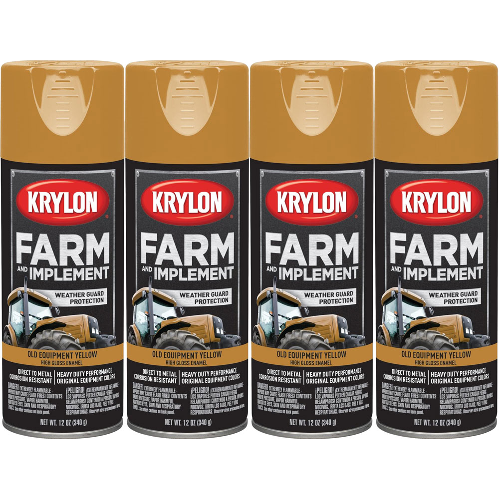Photo for Krylon Paint 1953(4-PACK); Farm and Implement 12.00 oz. Aerosol Old Equipment Cat Yellow 