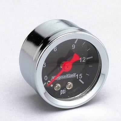 MagnaFuel Fuel Pressure Gauge MP-0101; Inline 0 to 15 PSI 1-1/2 in. Mechanical 