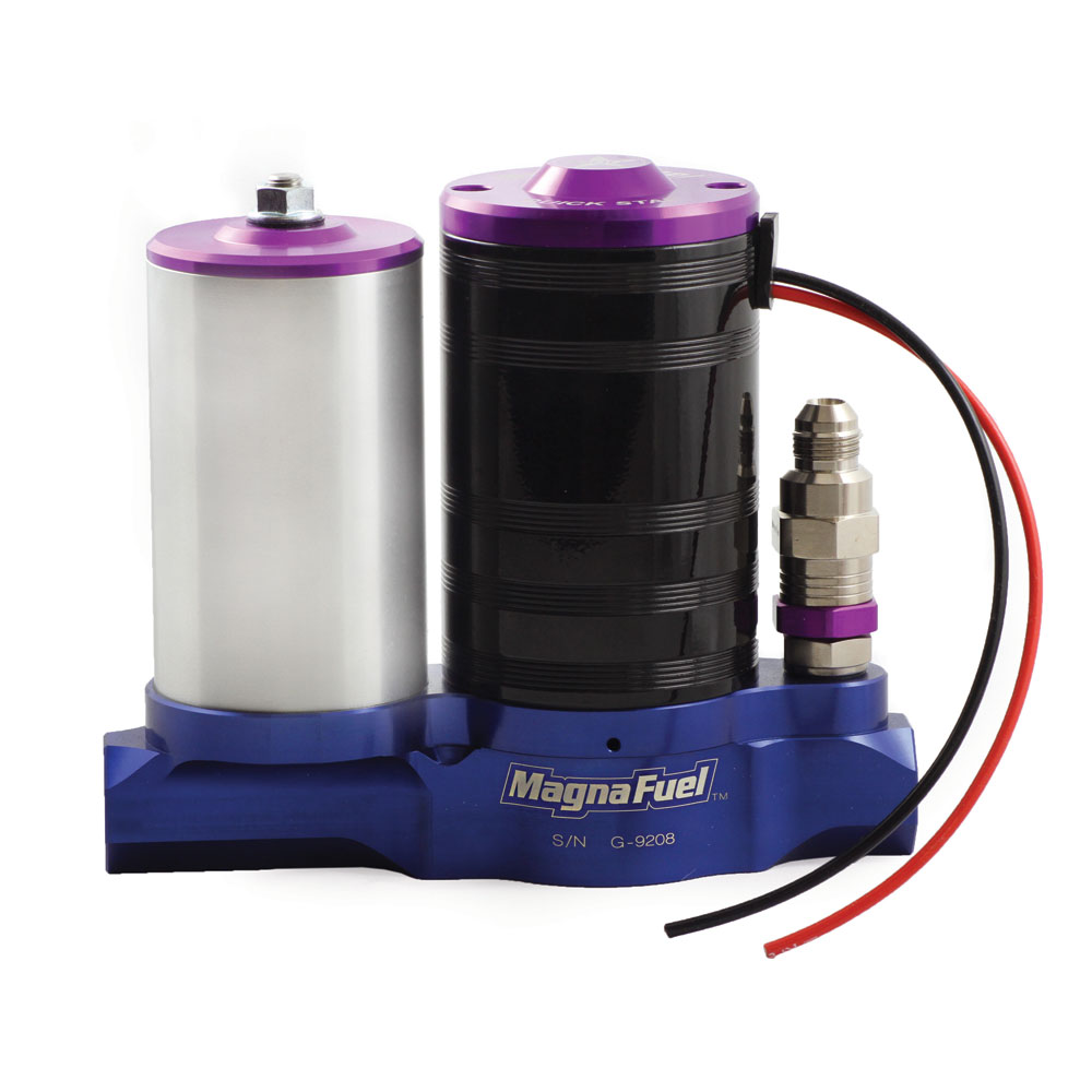 Photo for MagnaFuel Electric Fuel Pump MP-4650; Quickstar 300 25-36 PSI Black, Purple Billet Aluminum Gasoline, E85