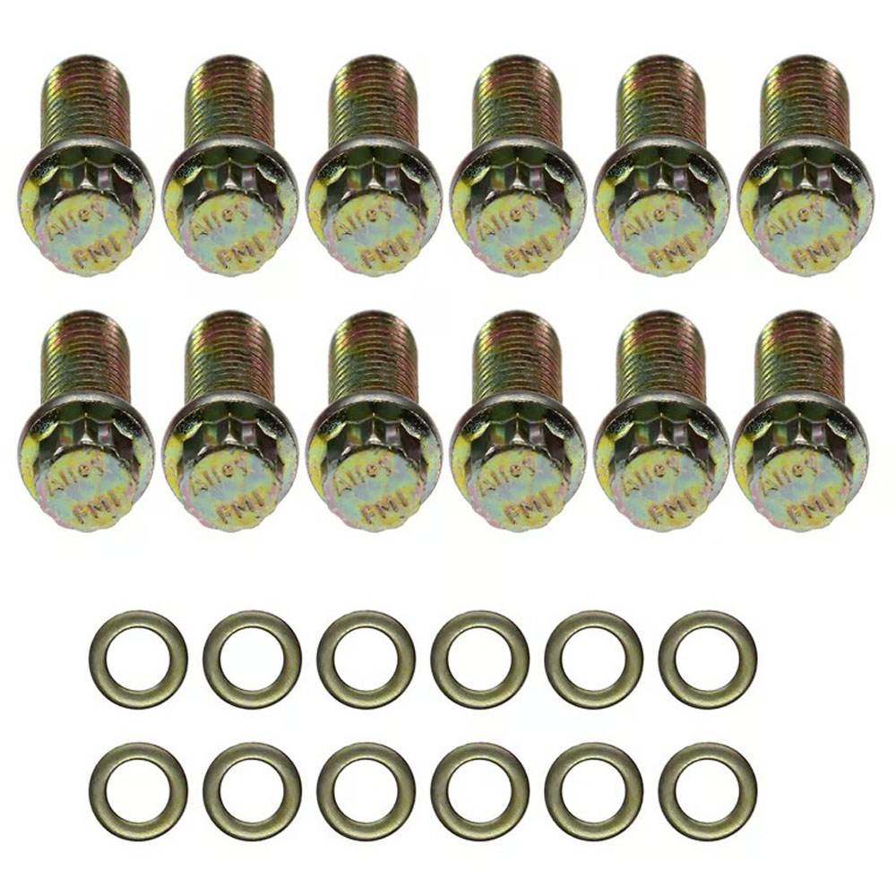 Manley Intake Manifold Bolts 42292; Gold Iridite 12-Point Steel for Chevy, Chrysler, AMC 262 to 400, 273 to 440, 290 to 401 