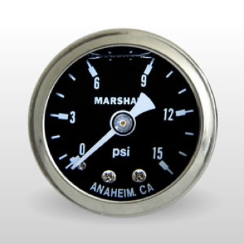 Photo for Marshall Instruments Fuel Pressure Gauge MS00015; Inline 0 to 15 PSI 1-1/2 in. Full Mechanical