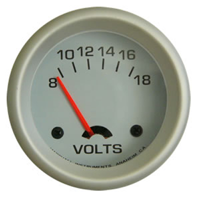 Marshall Instruments Voltmeter Gauge 3221; Voltmeter 8 to 18 Volt 2-5/8 in. Short  Electric 