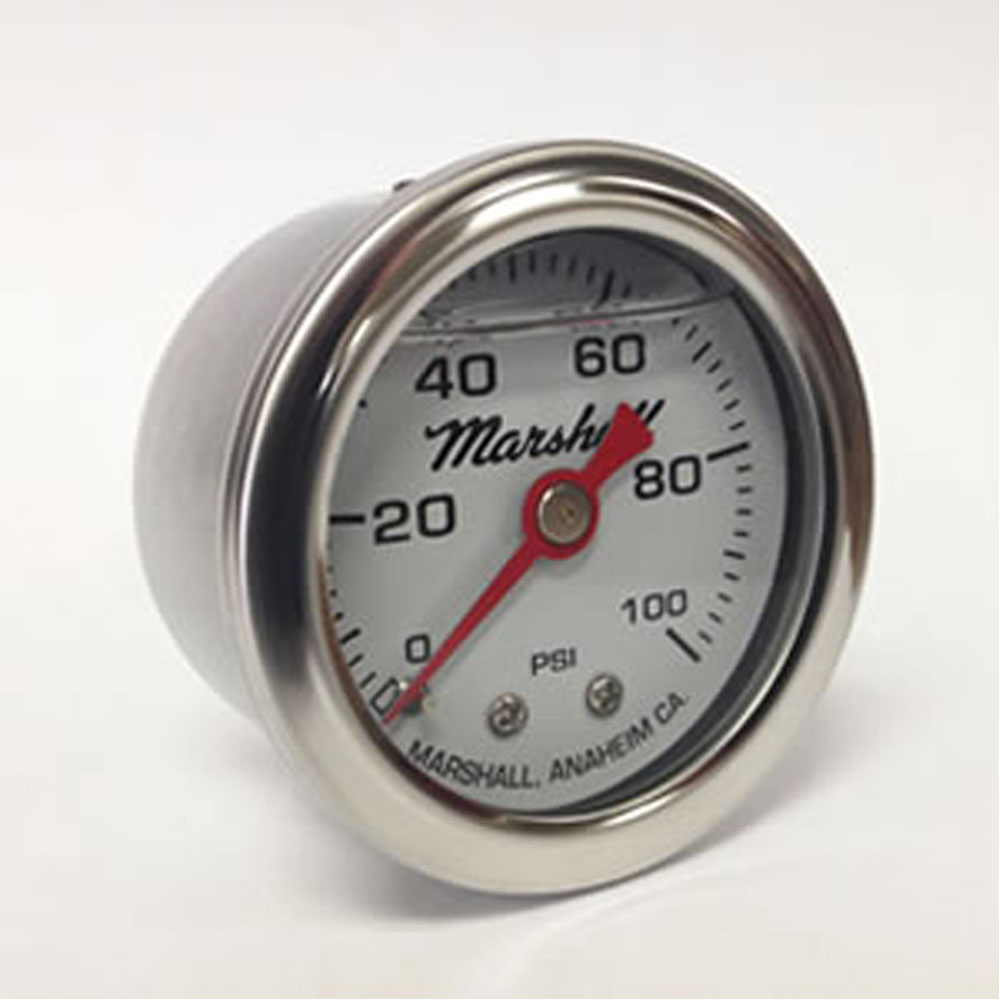 Photo for Marshall Instruments Fuel Pressure Gauge CW00100; Inline 0 to 100 PSI 1-1/2 in. Full Mechanical