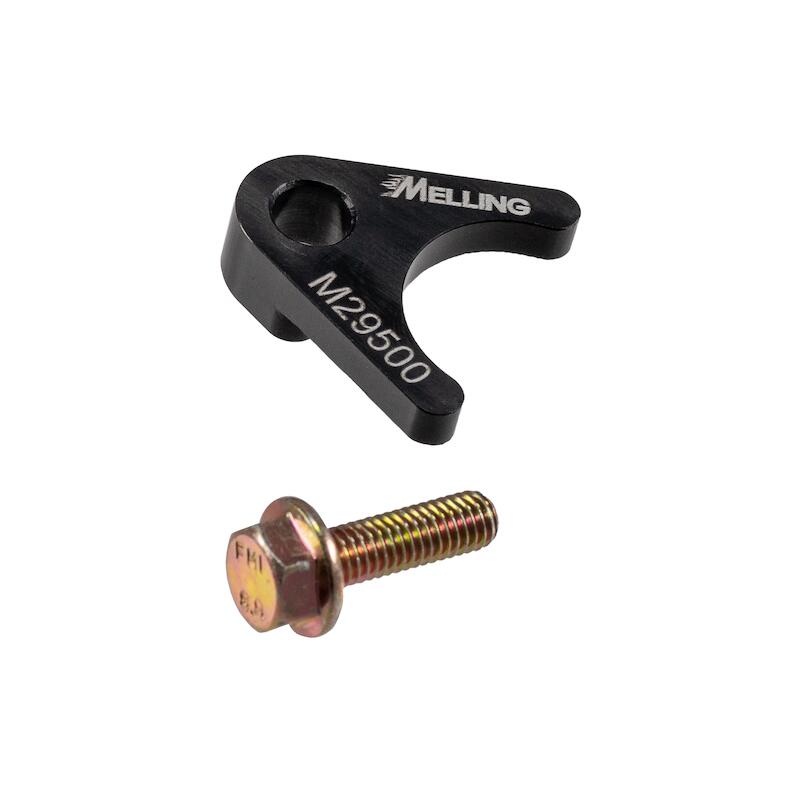 Melling Oil Pump Pickup Tube Bracket M29500; Black Anodized Billet Aluminum for GM LS 