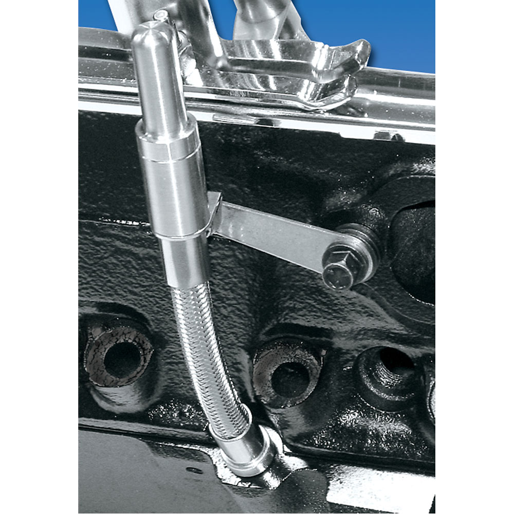 Milodon Oil Dipstick 22000; Non Locking Satin Billet Stainless Steel for 1955 to 1979 Chevy 262 to 400 