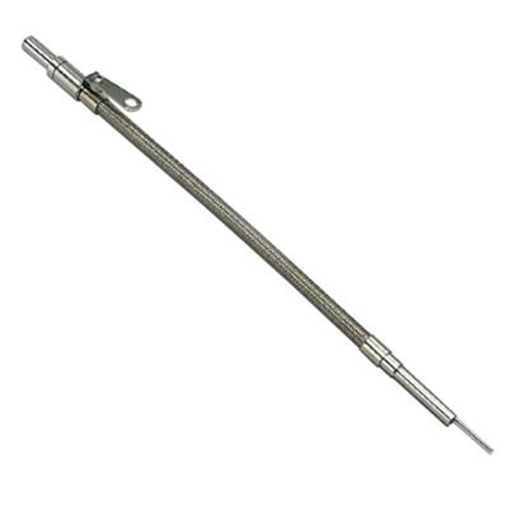 Milodon Oil Dipstick 22010; Non Locking Satin Billet Stainless Steel for 1966 to 1990 Chevy 396 to 454 