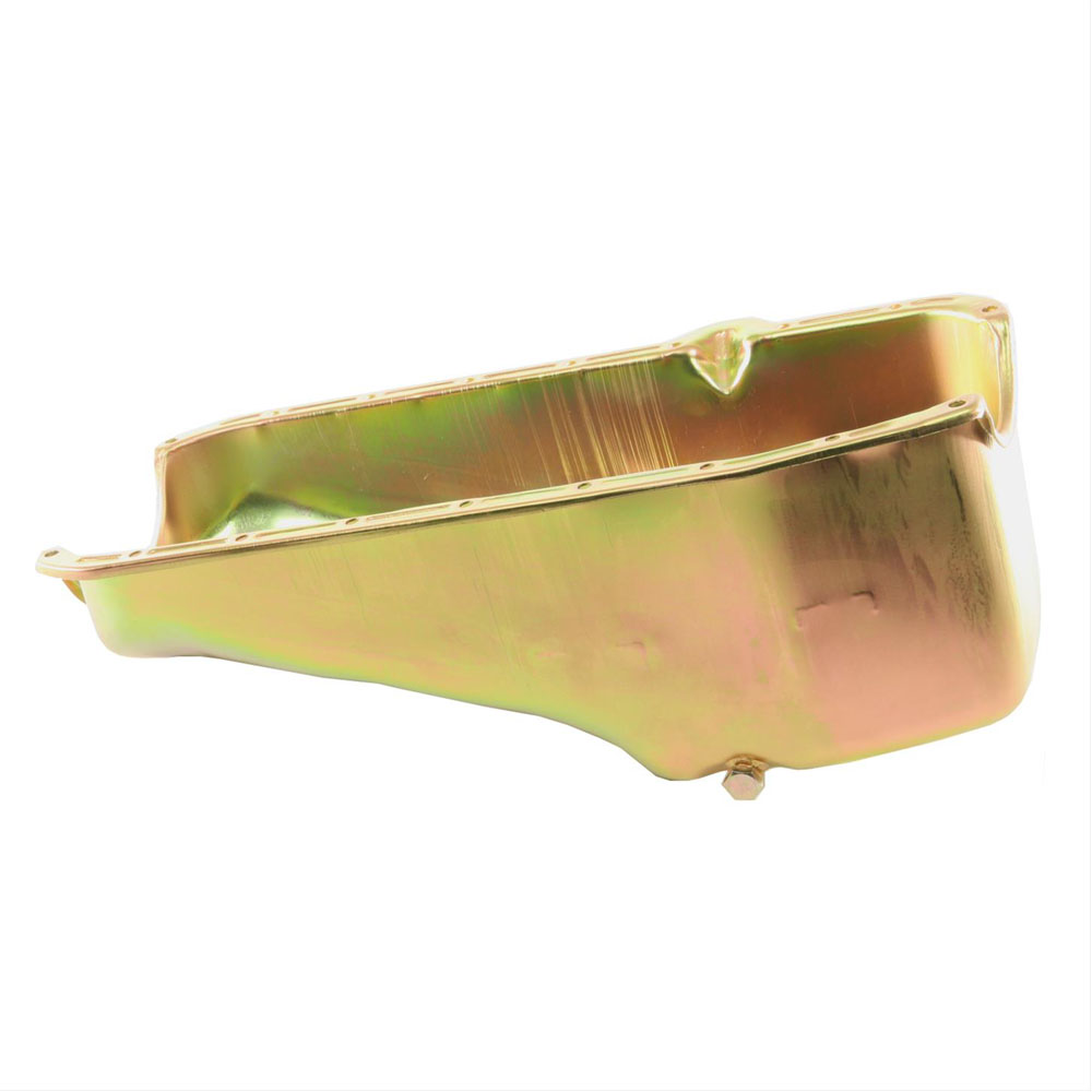 Photo for Milodon Oil Pan 31502; Circle Track Wet Sump 5 Quart Gold Iridited for 1980 to 1985 Chevy 262 to 400, Dart SHP