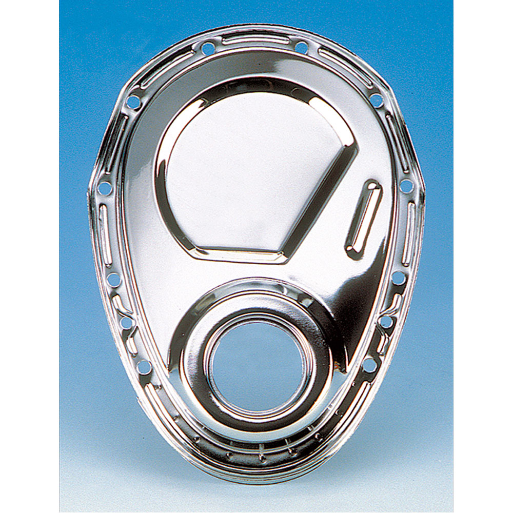 Milodon Timing Cover 65500; Chrome Steel for Chevy 262 to 400 
