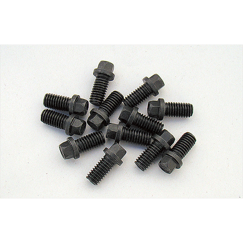 Milodon Exhaust Header Bolt Kit 84540; 3/8 in. -16 Black Oxide Steel Hex Head for Chevy, Pontiac, Chrysler 262 to 400, 265 to 428, 383 to 440 