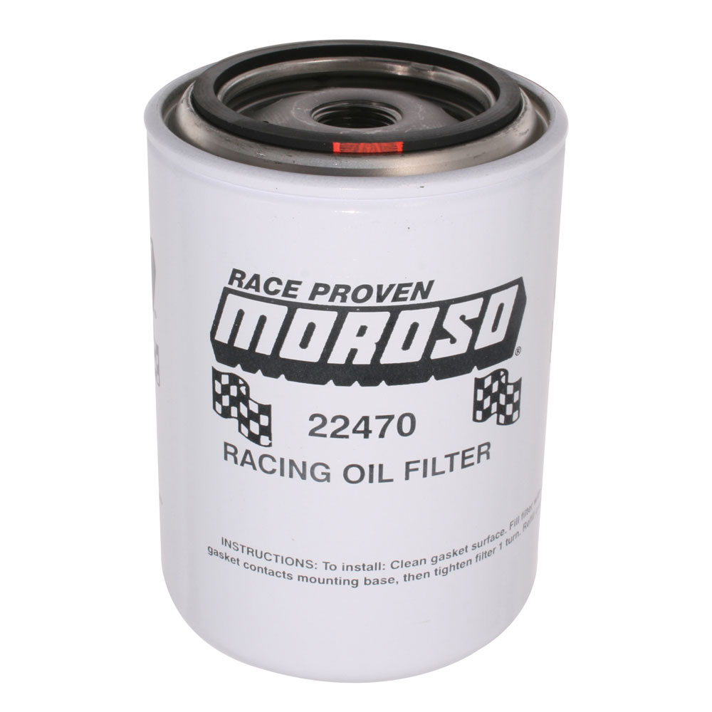 Photo for Moroso Oil Filter 22470; Race Series 27 Micron White Steel Spin On 3/4 in. -16 for Chrysler, Ford