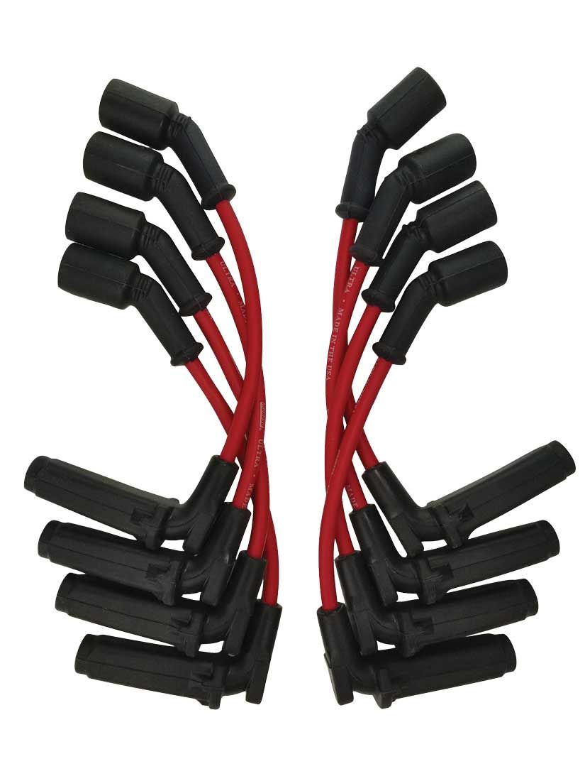 Moroso Spark Plug Wires 52035; Ultra 7mm Red Spiral Core 90 deg. Coil Pack for GM LT 