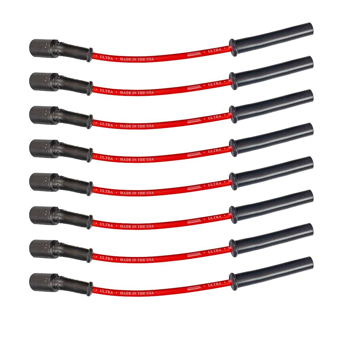 Moroso Spark Plug Wires 52037; Ultra 350 8mm Red Spiral Core Multi-Angle Coil Pack for GM LS 