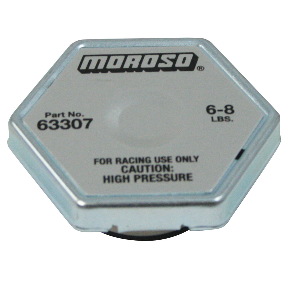 Moroso Radiator Cap 63307; Race Series 6 to 8 PSI Natural Steel 