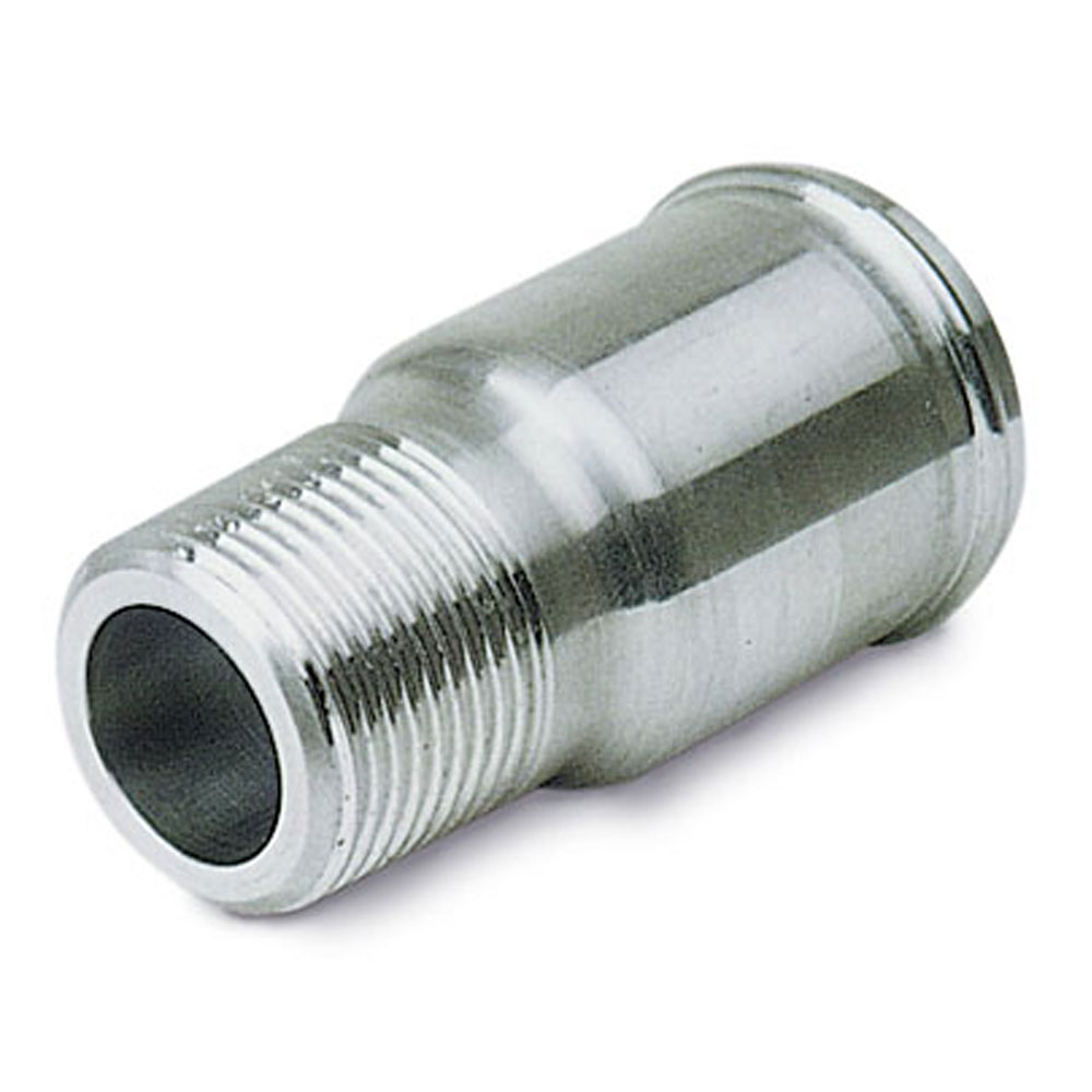 Photo for Moroso Water Pump Fitting 63542; Electric NPT to Hose Barb Adapter Natural 1.000 in. NPT Male Straight 1.500 in. Hose Barb