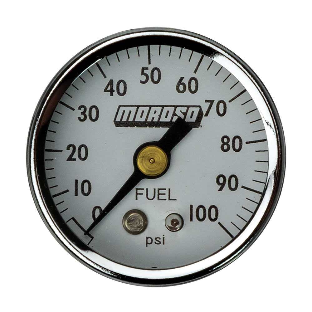 Moroso Fuel Pressure Gauge 65374; Analog 0 to 100 PSI 1-1/2 in. 