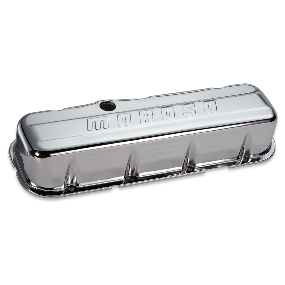 Photo for Moroso Valve Cover Set 68112; Moroso Logo Chrome Steel for Chevy 396 to 454