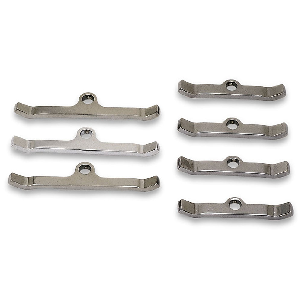 Moroso Valve Cover Hold Down Tab Set 68516; Valve Cover Hold Down Tabs Chrome Steel for Chevy 396 to 454 