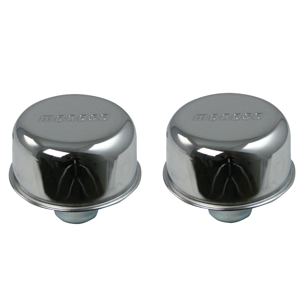 Photo for Moroso Valve Cover Breather 68740; Push In Breather Round Chrome Steel