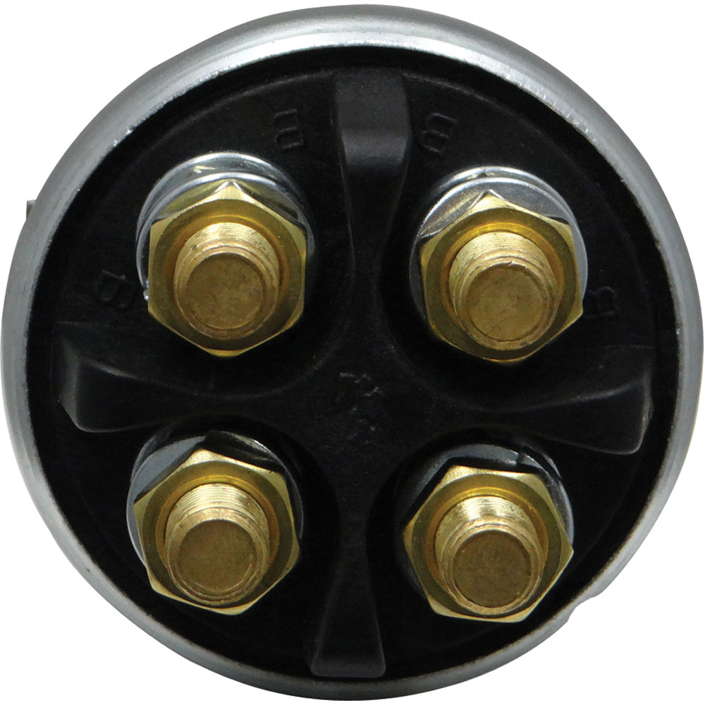 Moroso Master Disconnect Switch 74108; Battery and Alternator Disconnect - 4 pole 4 (3/8 in. -24) 36 Volt DC 125 Amp (750 intermittent) 