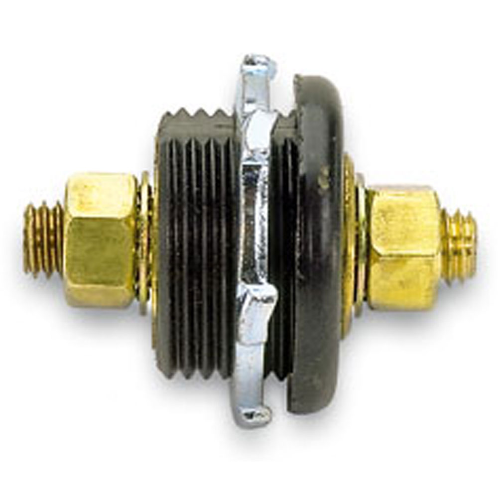 Photo for Moroso Battery Cable Connector 74145; Thru Panel Connector Black Plastic Through Panel Brass