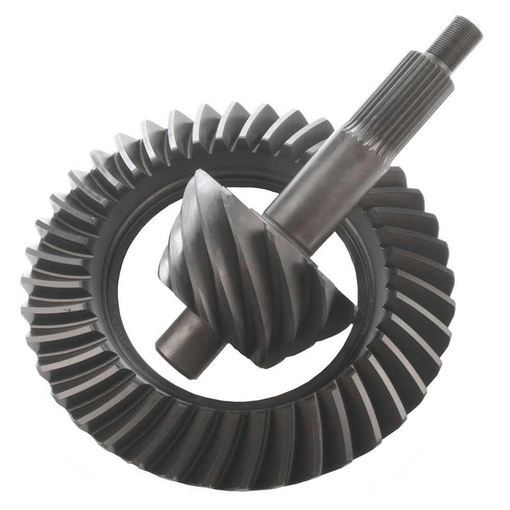 Motive Gear Differential Ring and Pinion F9-370A; A-Line 3.7 9 in. Drop Out for 1966 to 1976 Ford, Lincoln, Mercury Bronco (66 to 86), E100 Econoline (69 to 83), E100 Econoline Club Wagon (75 to 83), E to 150 Econoline (75 to 86), E to 150 Econoline Club Wagon (75 to 86), E to 200 Econoline (69 to 74), F100 (75 to 83), F to 150 (75 to 86), Fairlane (57 to 70), Galaxie (59 to 67), Galaxie 500 (62 to 74), Gran Torino (72 to 76), Granada (75 to 80), LTD (65 to 79), LTD II (77 to 79), Maverick (70 to 77), Mustang (65 to 73), Ranchero (57 to 79), Thunderbird (55 to 79), Torino (68 to 76), Continental (58 to 79), Mark III (68 to 71), Versailles (77 to 80), Comet (64 to 77), Cougar (67 to 79), Grand Marquis (75 to 78), Marauder (63 to 70), Marquis (67 to 78), Montego (68 to 76) 