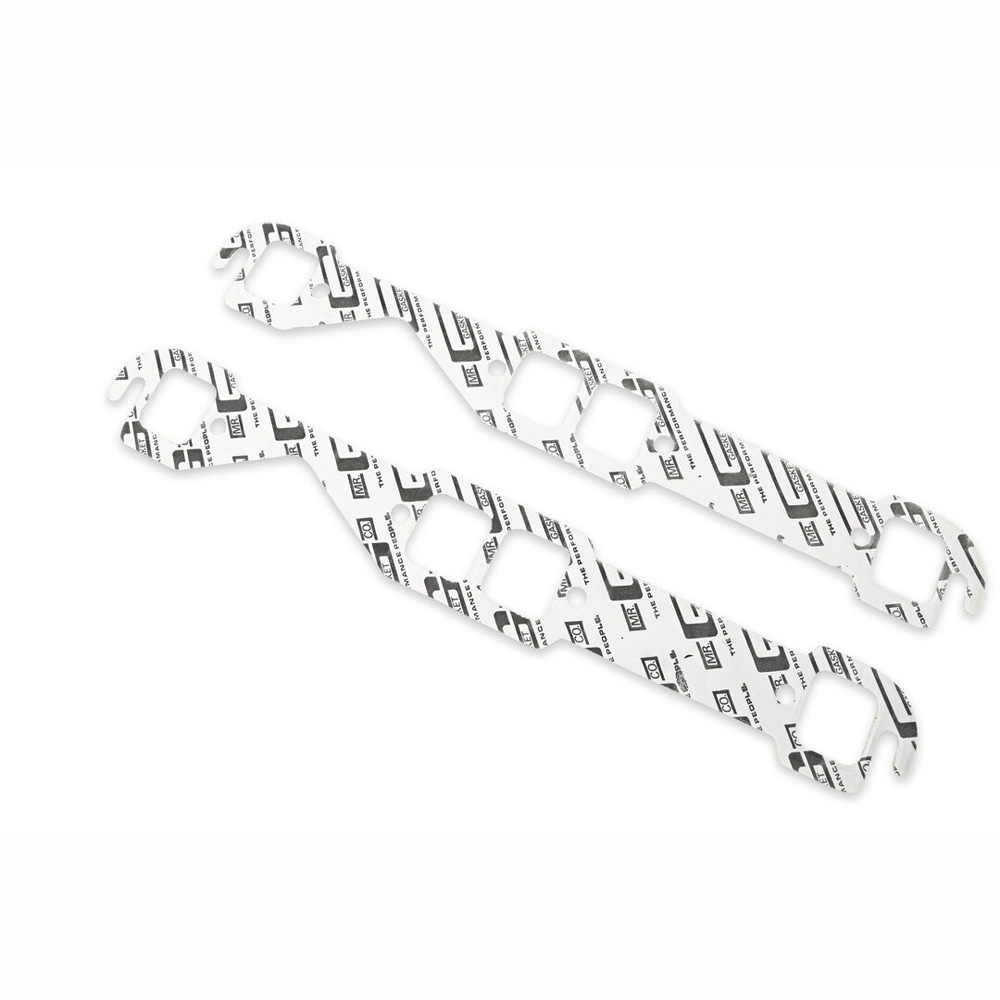 Mr Gasket Header Gaskets 150A; Performance Square 1.550 in. 1.450 in. Composite, Acrylic Blend for Chevy 262 to 400 