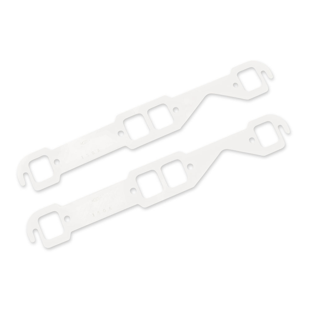Mr Gasket Header Gaskets 150A; Performance Square 1.550 in. 1.450 in. Composite, Acrylic Blend for Chevy 262 to 400 