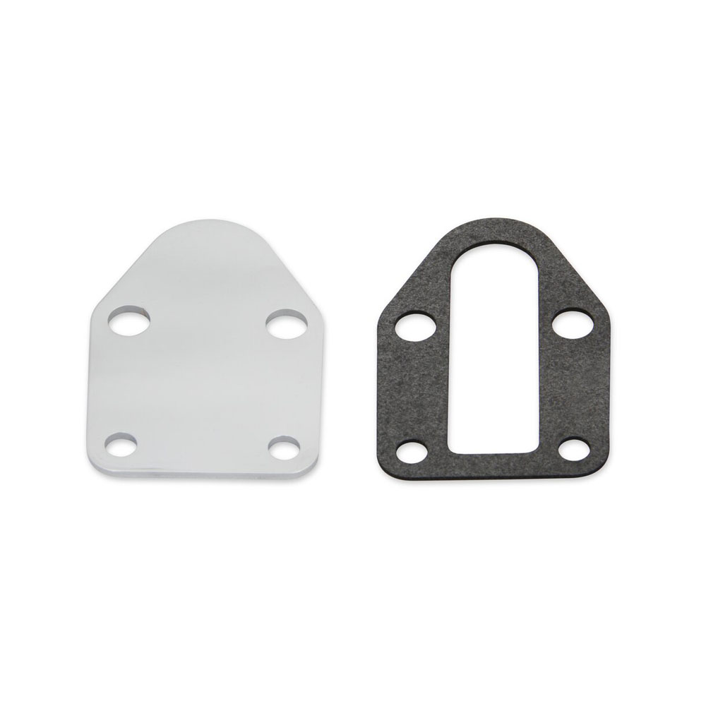 Mr Gasket Fuel Pump Block-Off Plate 1515; Chrome Fuel Pump Block Off Chrome Steel for Chevy 262 to 400 
