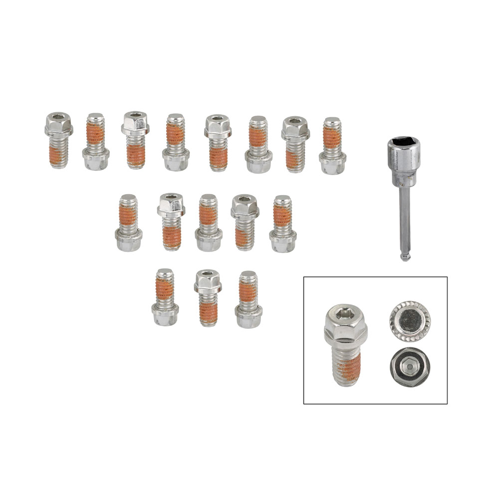 Mr Gasket Exhaust Header Bolt Kit 2231G; Headlock Locking Bolts 3/8 in.-16 Natural Stainless Steel Hex Head with Internal Allen for Chevy, Ford, Chrysler 396 to 454, 289 to 351W, 426 HEMI, 429 to 460 