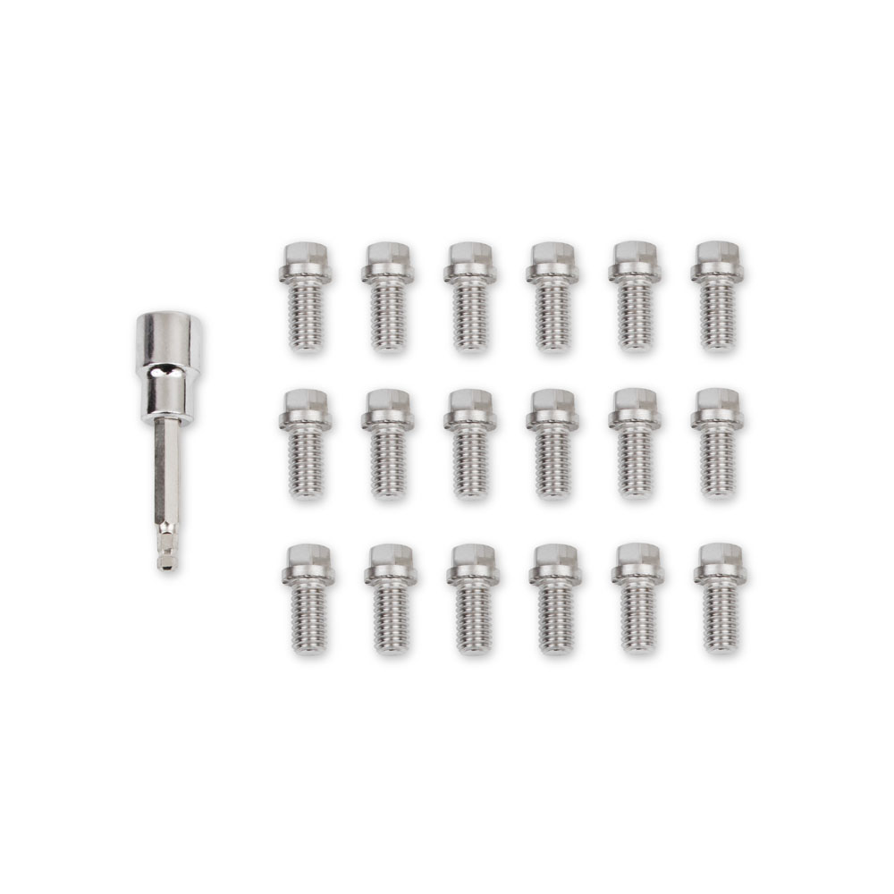 Mr Gasket Exhaust Header Bolt Kit 2231G; Headlock Locking Bolts 3/8 in.-16 Natural Stainless Steel Hex Head with Internal Allen for Chevy, Ford, Chrysler 396 to 454, 289 to 351W, 426 HEMI, 429 to 460 