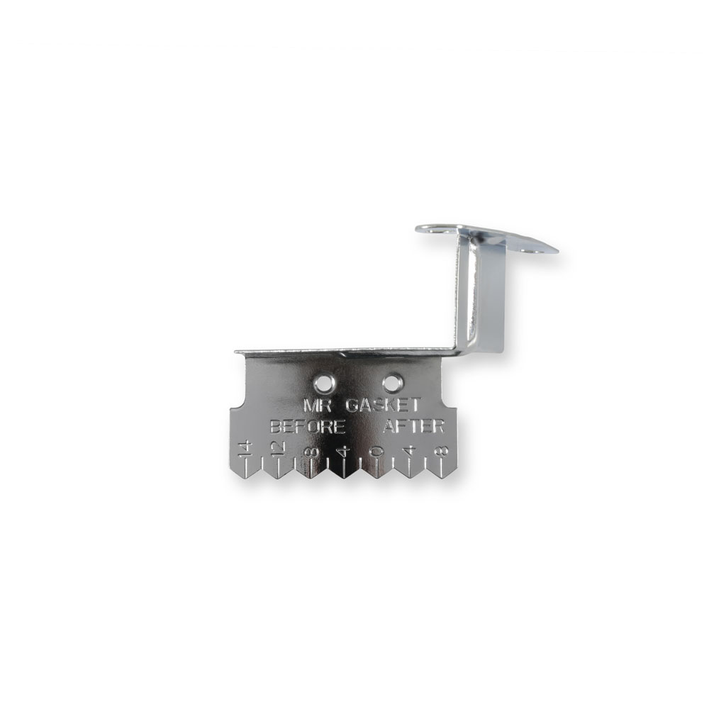 Mr Gasket Timing Pointer 4593; Chrome Timing Tab 8.000 in. Chrome Steel for Chevy 262 to 400 