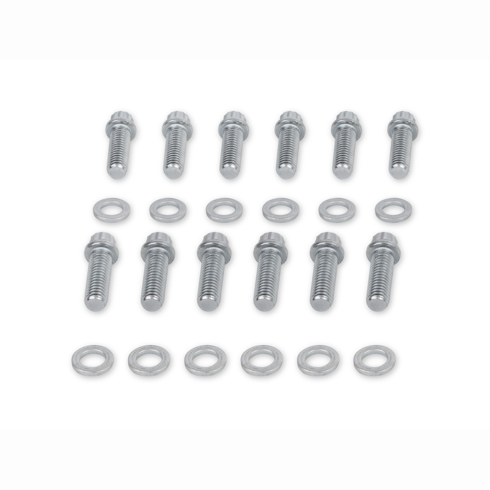 Mr Gasket Intake Manifold Bolts 6091; Zinc Plated 12-Point Steel for Chevy, Chrysler, AMC 262 to 400, 273 to 440, 290 to 401 