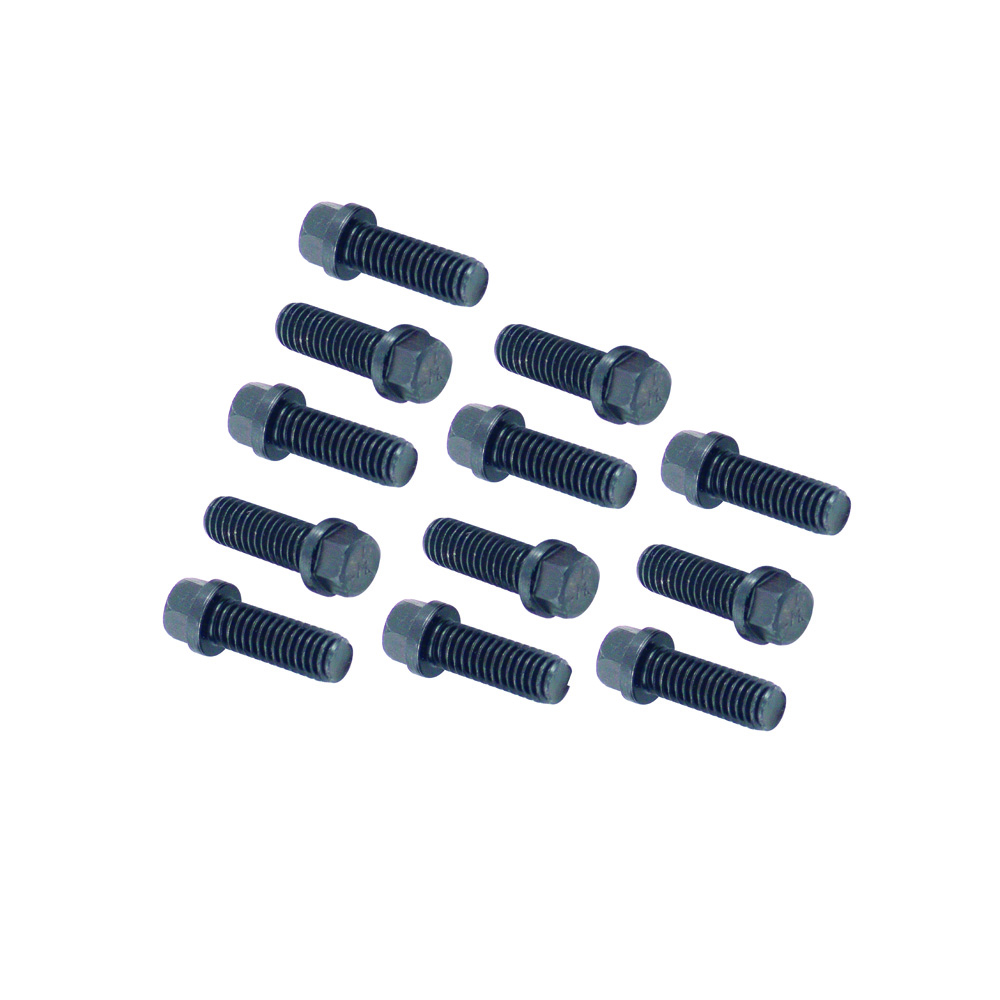 Mr Gasket Exhaust Header Bolt Kit 917; 3/8 in.-16 Black Steel Hex for Chevy, Chrysler, Pontiac, Oldsmobile 262 to 400, 383 to 440, 326 to 455, 330 to 455 