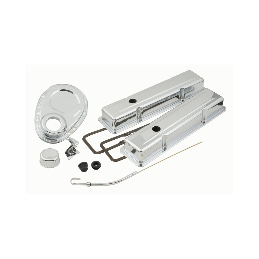 Mr Gasket Dress Up Kit 9834; Chrome Steel for Chevy 262 to 400 