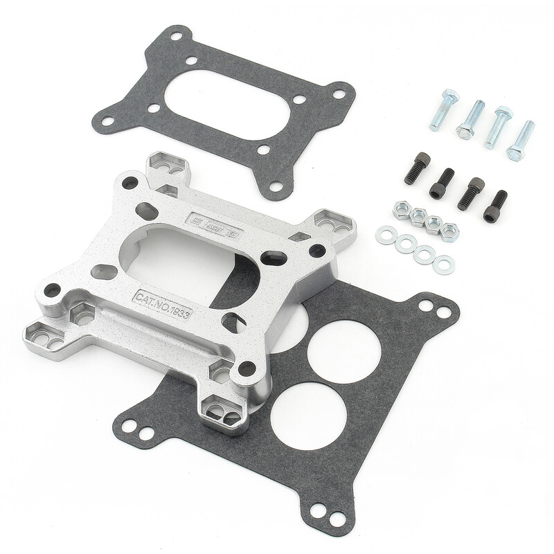 Photo for Mr Gasket Carburetor Adapter Plate 1933; 2 to 4 Barrel Adapter 1.000 in. Natural Aluminum Holley 2300, Rochester 2 Barrel, Square Bore 4bbl Holley 2300, Rochester 2 Barrel, Square Bore 4bbl