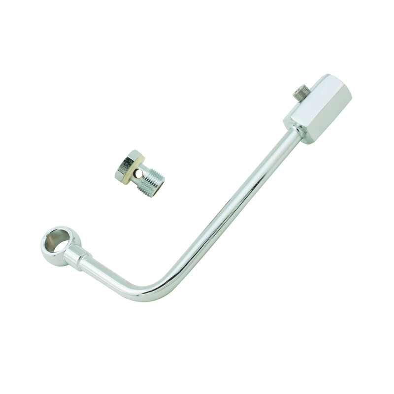 Photo for Mr Gasket Carburetor Fuel Inlet Kit 29883; Chrome Fuel Line Single Feed Chrome Steel Tubing