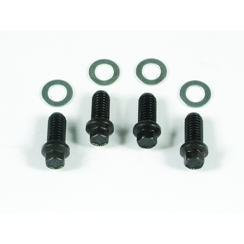 Mr Gasket Exhaust Header Bolt Kit 3409; Mini Hex Head 3/8 in. -16 Black Oxide Steel Hex Head for Chevy 262 to 400 
