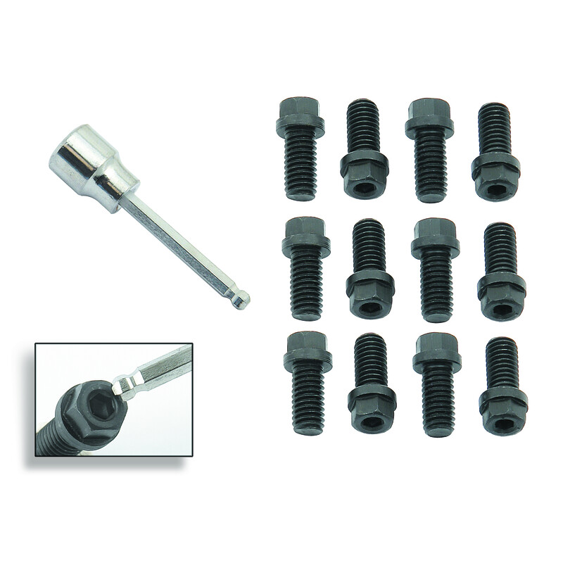 Photo for Mr Gasket Exhaust Header Bolt 3420G; Hex with Internal Allen 3/8 in. -16 Black Oxide Steel Hex Head with Internal Allen for Chevy 262 to 400