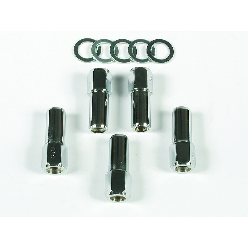 Photo for Mr Gasket Wheel Lug Nut 4303G; Competition Open End 1/2 in. -20 Right Hand Chrome Open Hex Long Mag