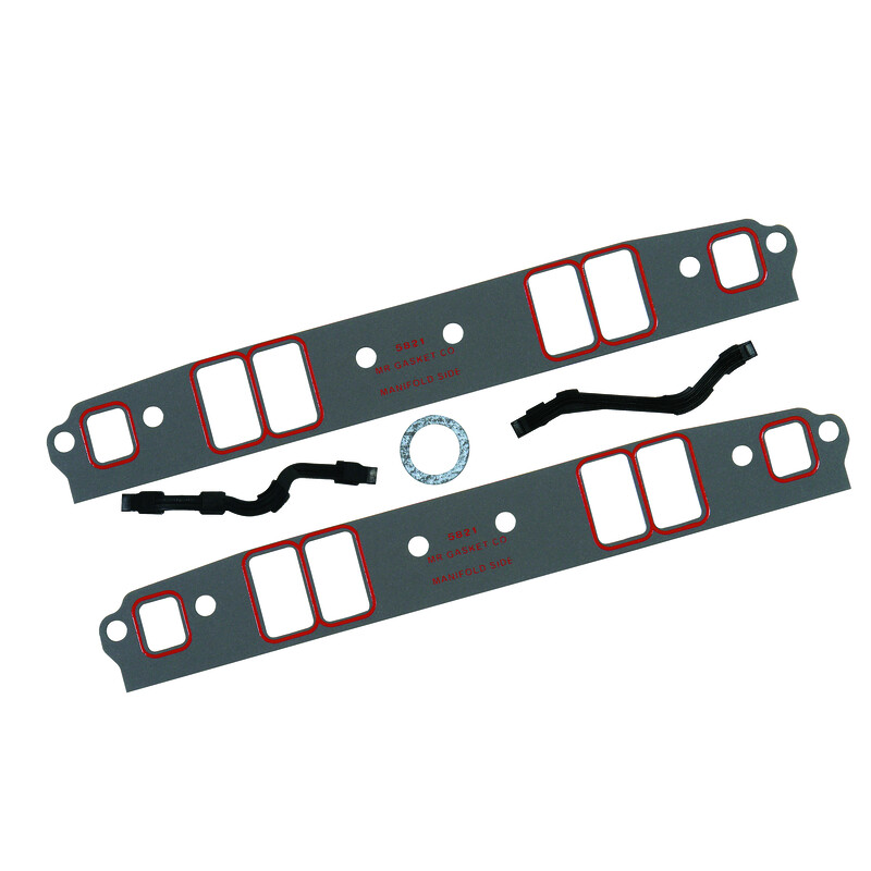 Mr Gasket Intake Manifold Gasket Set 5821; Ultra Seal Composite with Silicone Beading for Chevy 262 to 400 