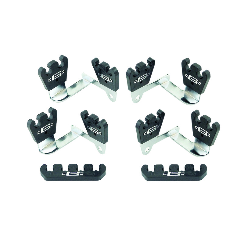Photo for Mr Gasket Spark Plug Wire Holder 6016; Custom Wire Loom Kit 8.000 mm Bolt to Valve Cover Chrome, Black Steel with Plastic Separator