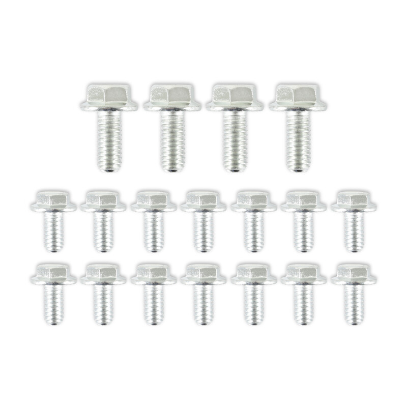 Mr Gasket Oil Pan Bolts 6085MRG; Self Locking Bolts Hex Bolt Zinc Plated Steel for Chevy, Oldsmobile 262 to 400, 350 to 455 