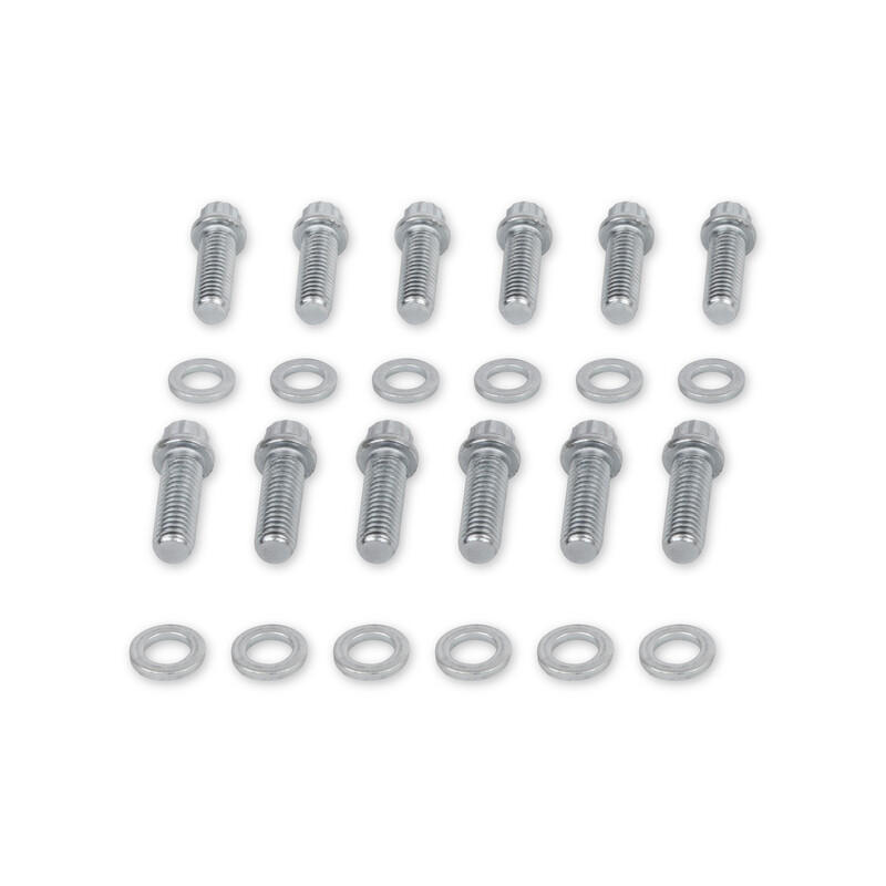 Mr Gasket Intake Manifold Bolts 6091; Zinc Plated 12-Point Steel for Chevy, Chrysler, AMC 262 to 400, 273 to 440, 290 to 401 
