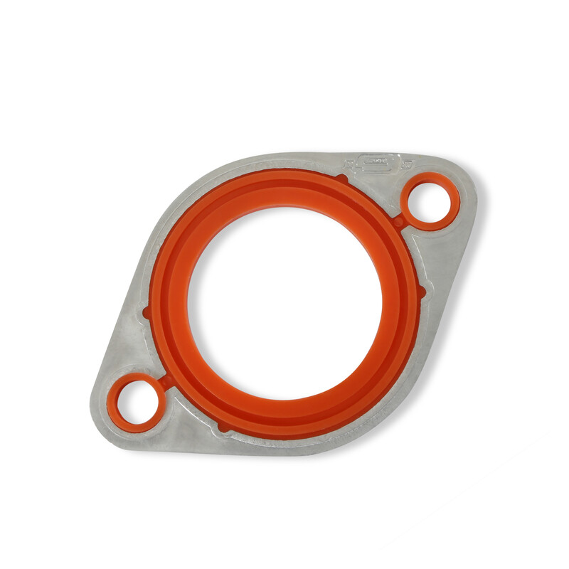 Mr Gasket Water Neck Gasket 738G; 0.200 in. Molded Rubber with Aluminum Carrier for Chevy 262 to 400, 396 to 454 