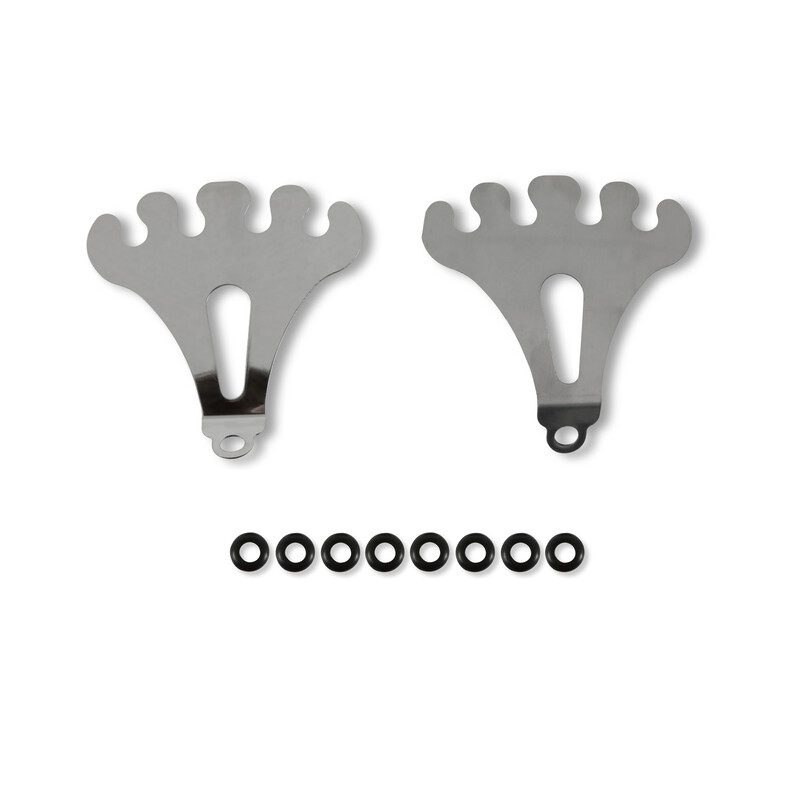 Mr Gasket Spark Plug Wire Holder 9751; 8.000 mm Bolt to Valve Cover Chrome, Black Steel, Rubber 