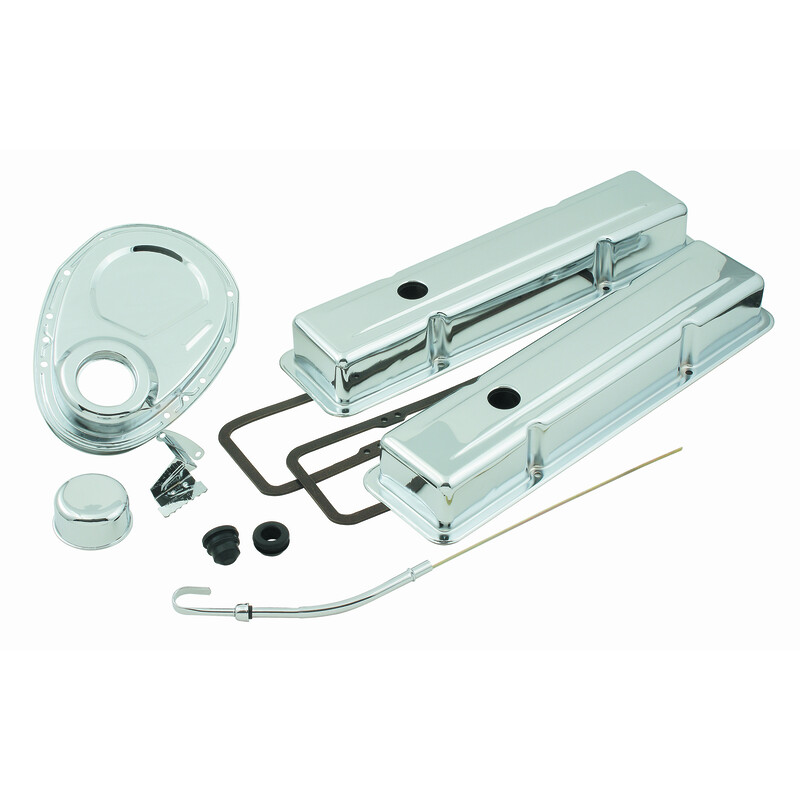 Photo for Mr Gasket Dress Up Kit 9834; Chrome Steel for Chevy 262 to 400 