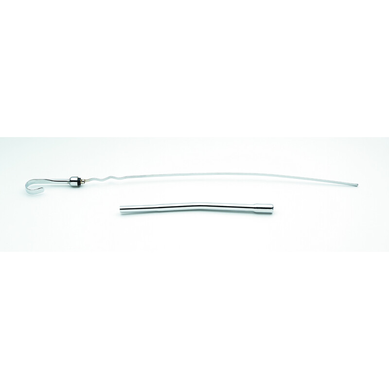 Mr Gasket Oil Dipstick 9898; 18.625 in. Non Locking Chrome Steel for 1955 to 1979 Pontiac 326 to 455 