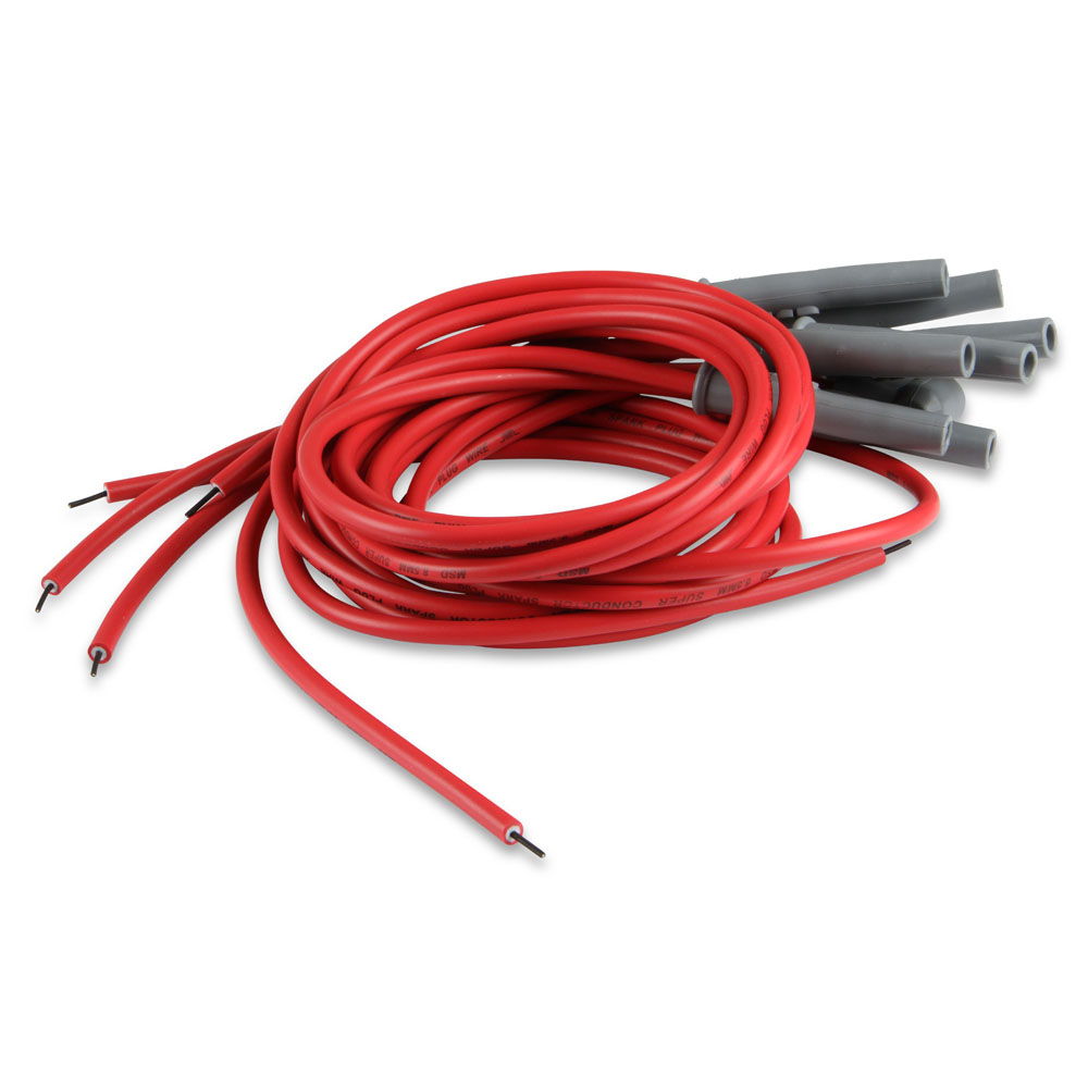 MSD Spark Plug Wires 31199; Super Conductor 8.5 mm Black Spiral Core Multi Angle HEI/Male and Female/Socket 