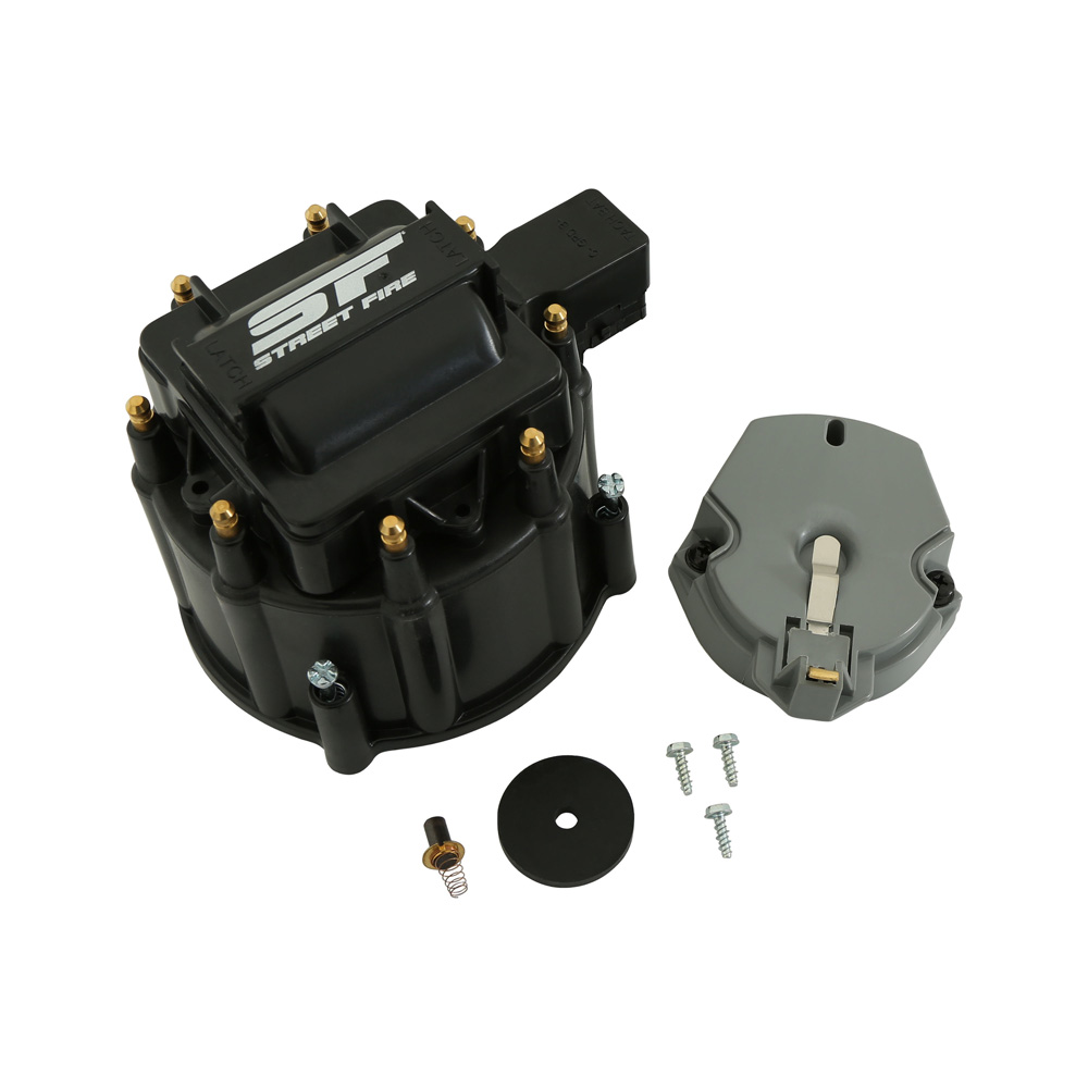 MSD Distributor Cap and Rotor Kit 5501; Street Fire HEI, Male Black for GM V8 