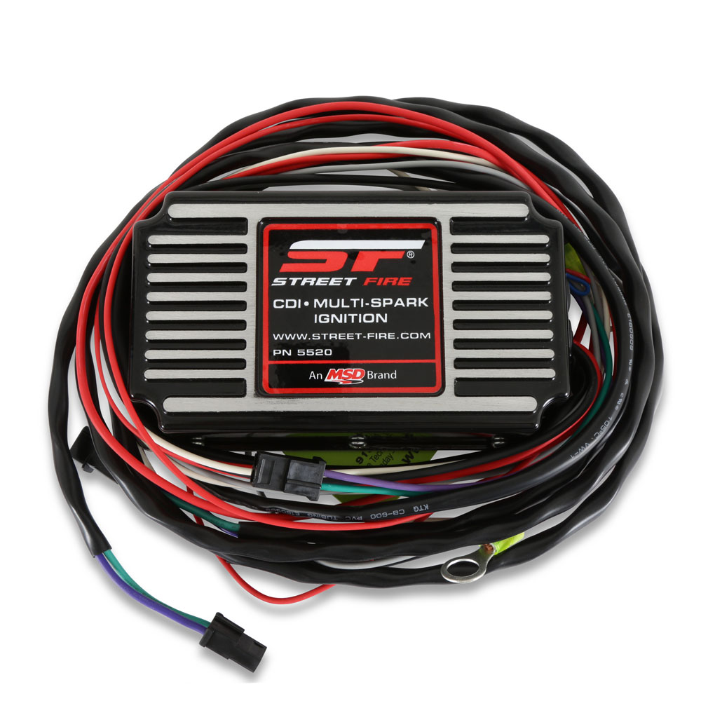 MSD Ignition Control Box 5520; Street Fire CD Ignition 95 mJ Black Aluminum 